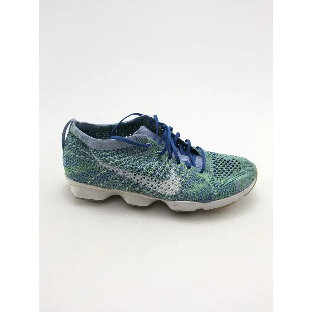 Womens Nike Zoom Agility Green White Flyknit Running Shoes 698616-403 Size 7